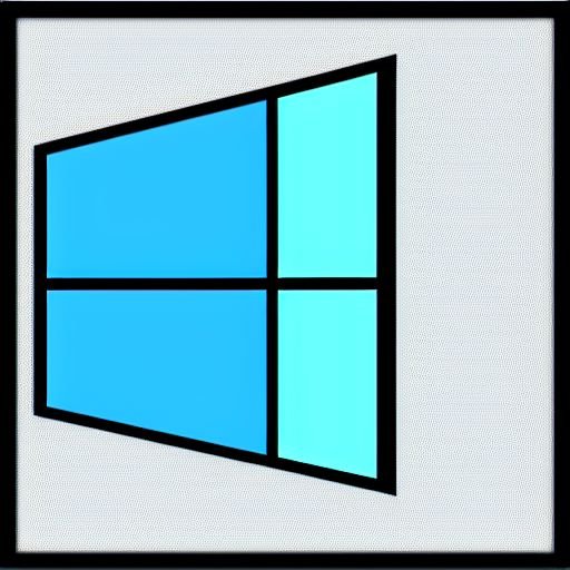 a blue window in a black frame