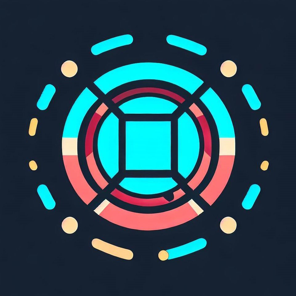 a black background with a colorful circular design