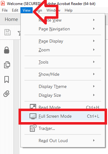 how to make pdf presentation full screen