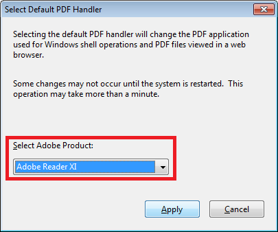 cant set pdf default