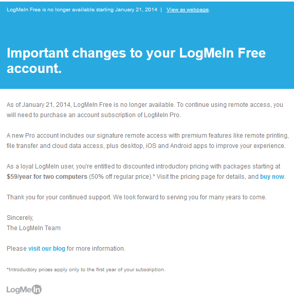 the login page of the login free account