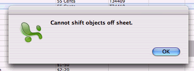 SOLVED] Excel – 'Cannot shift objects off sheet' error message