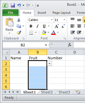 how to make a drop down list in excel 2010