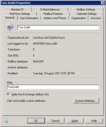 Exchange 2010 Hide Mailbox From Global Address List