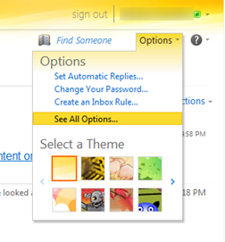 a screen shot of a window with a yellow theme