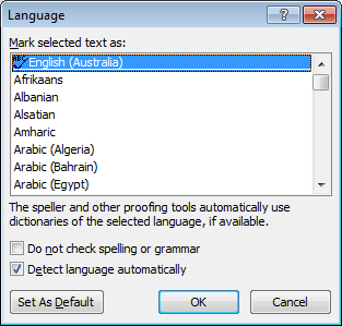 enable spell check in word 2016