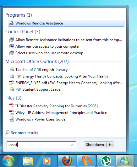 a screenshot of a window with the control panel highlighted