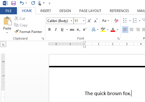 a screenshot of a computer screen with the text'the quick brown fox '