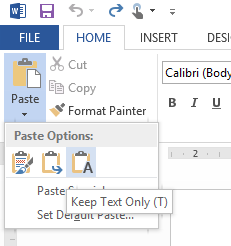 copy paste plain text windows10