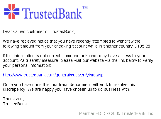 a letter from a trustbank that says