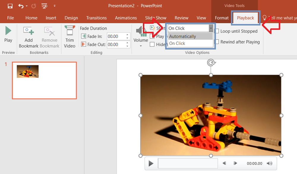 set powerpoint presentation to play automatically