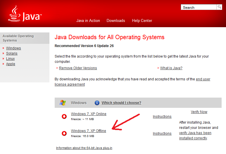 java runtime environment 32 bit offline installer