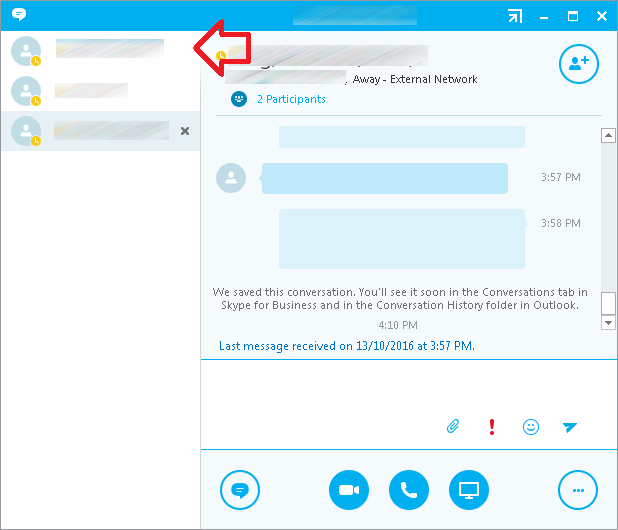 skype for business for mac chat archive