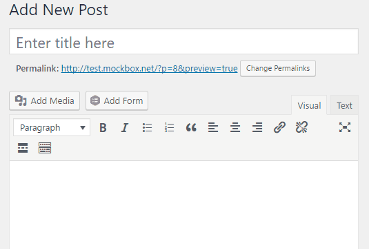 the add new post button in wordpress