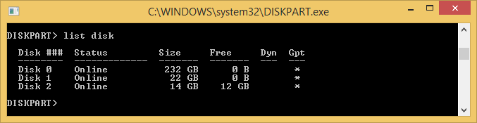 diskpart set filesystem type