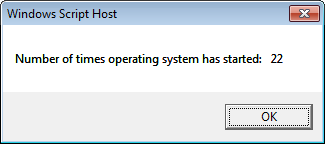 a number of times operating system has started