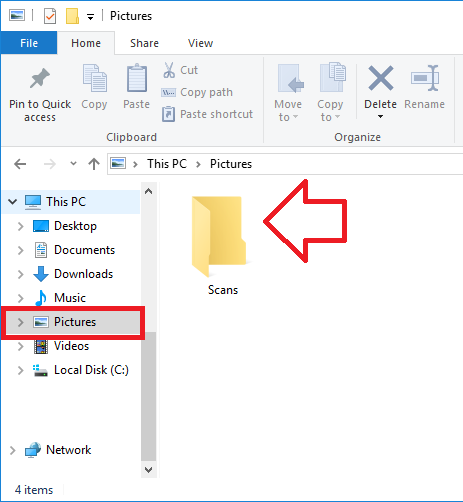 Windows 10 – Where are scanned documented saved using Windows Scan