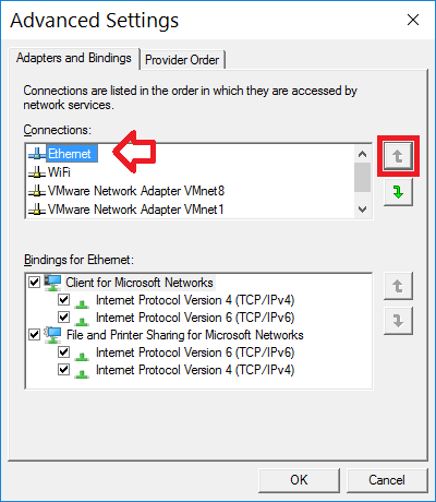 the advanced settings dial in windows 10