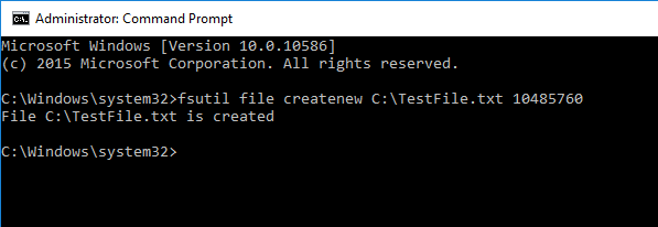 a screen shot of the windows command prompt