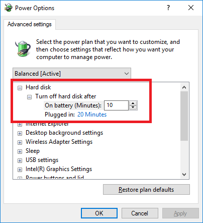 the settings dial in windows 10