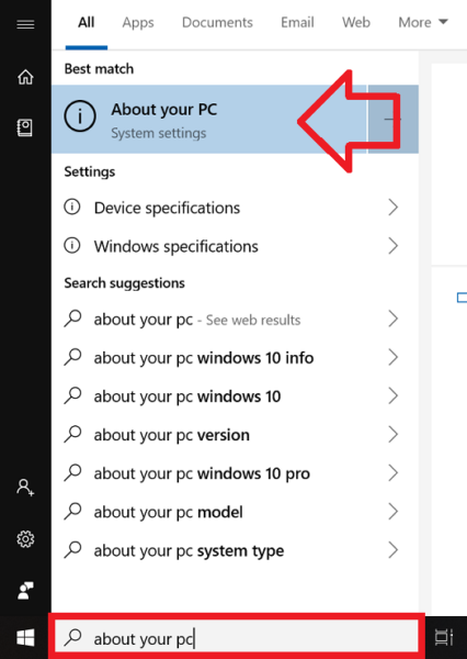 the settings menu in windows 10