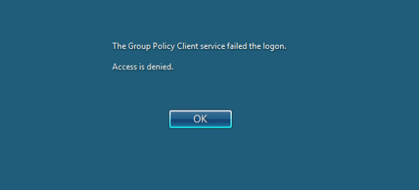 the group policy client service is displayed on the screen