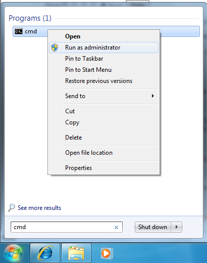 a screenshot of a computer screen with the program run to task menu highlighted