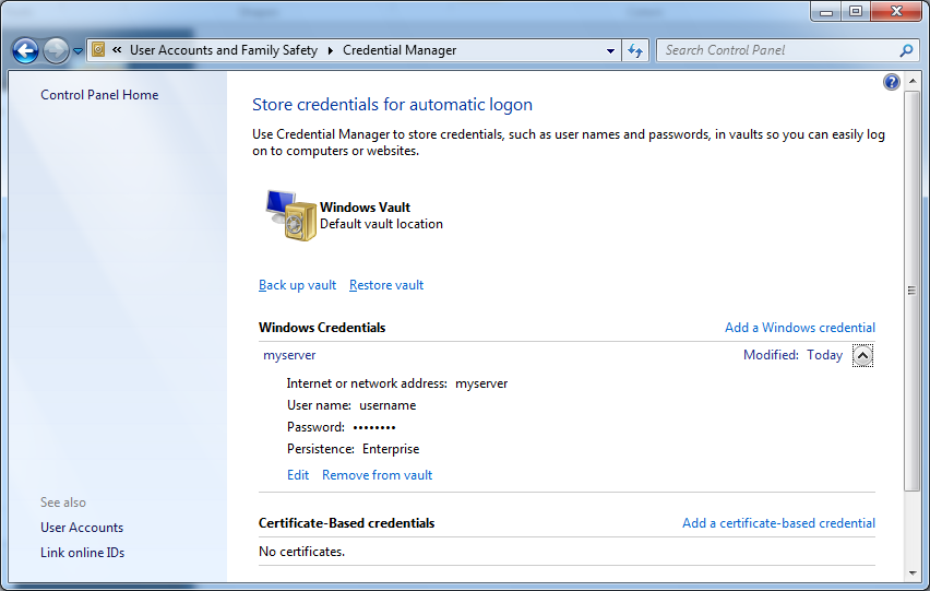 Windows7-CreditialsManager