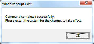 a computer screen with a message that reads command completed successfully
