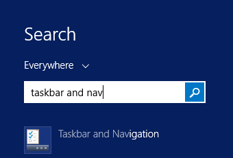 a blue screen with the search button highlighted