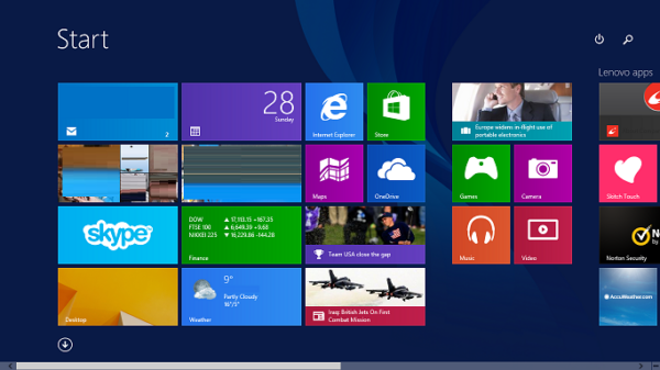 the start screen of a windows 8 start screen