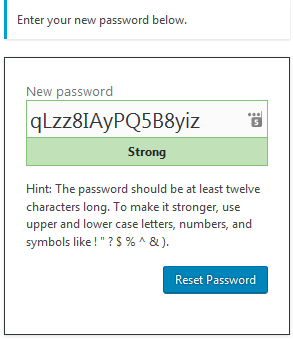 a screen shot of a login page for a new password