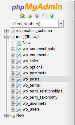 a screenshot of a web page with the word phpmyadmin highlighted
