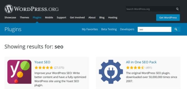 a screen shot of the wordpress website