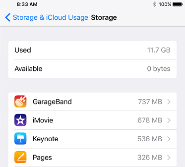 the storage and icloud storage settings on an iphone